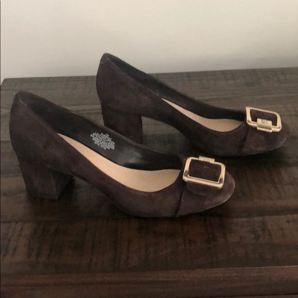 Brown Suede block Heels - Picture 2 of 5